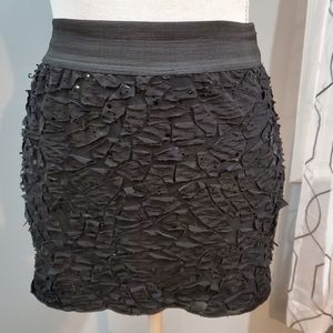Ruffled Mini Skirt w/ Black Sequins